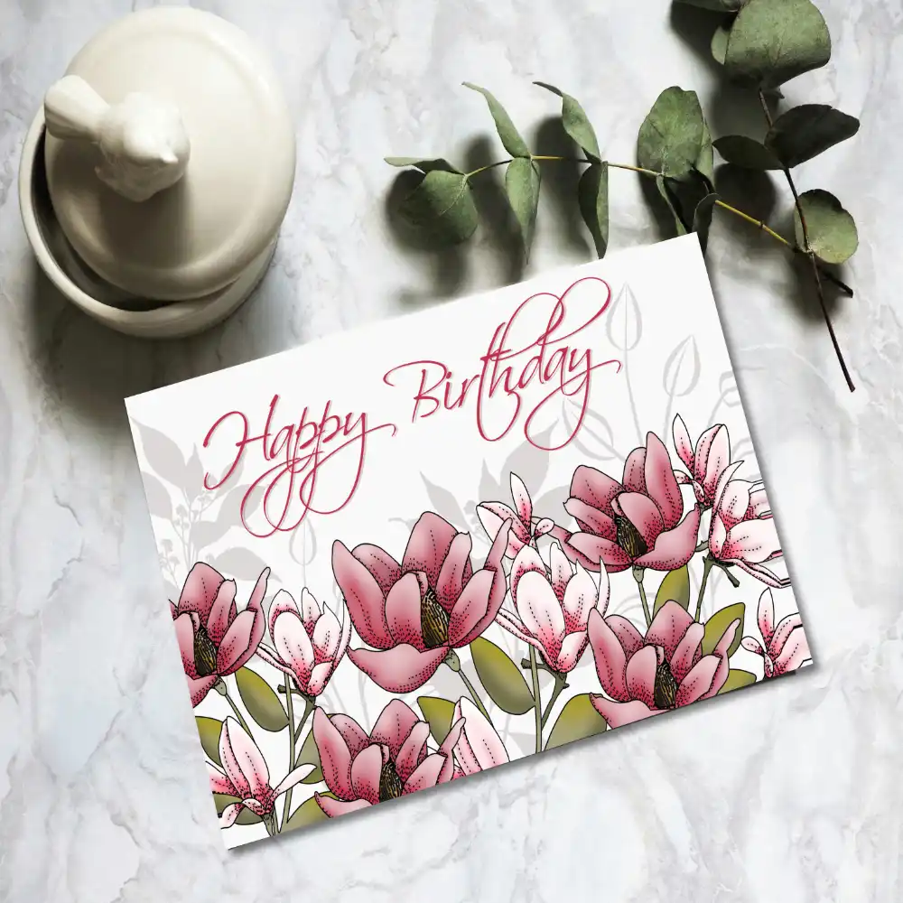 Printable Whispering Magnolia Card