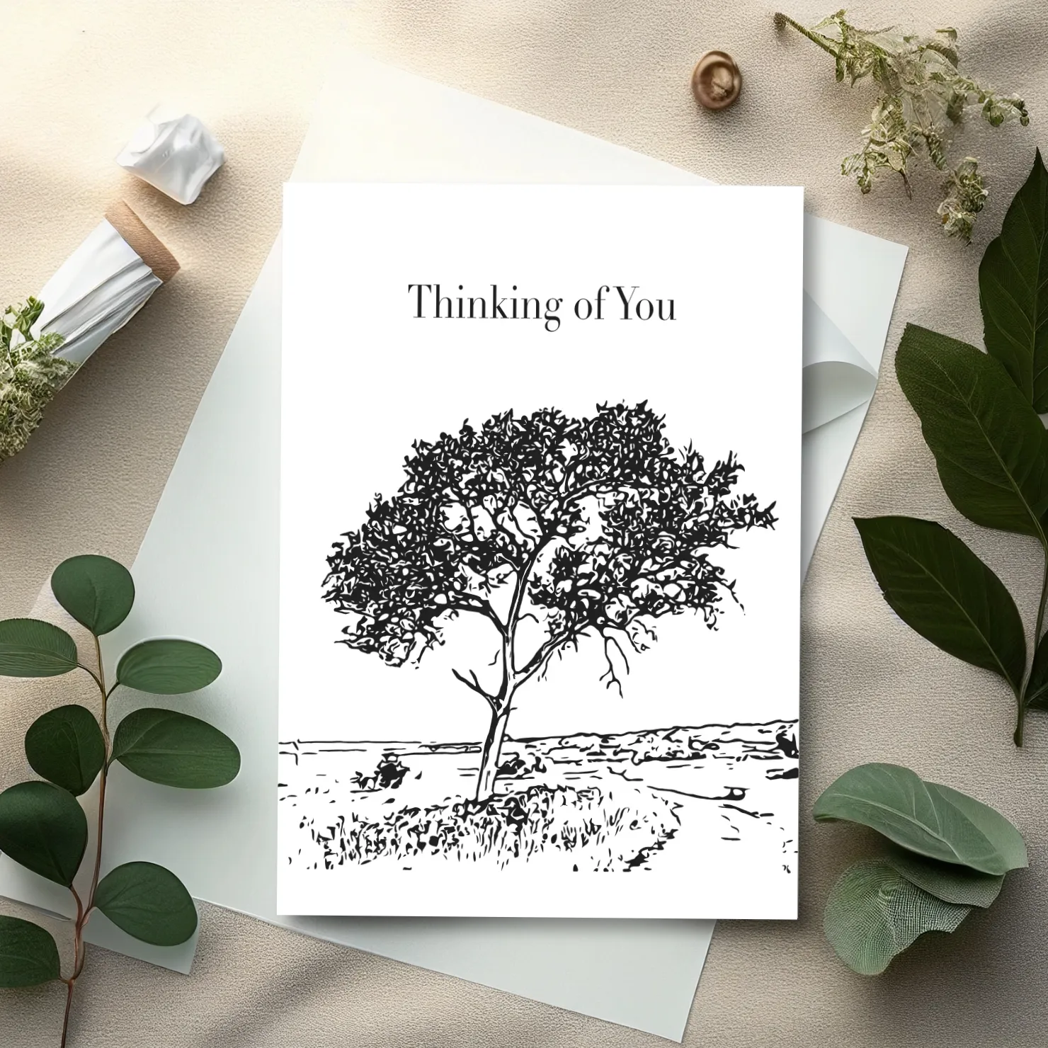 Ink Tree — Minimal Sympathy Card