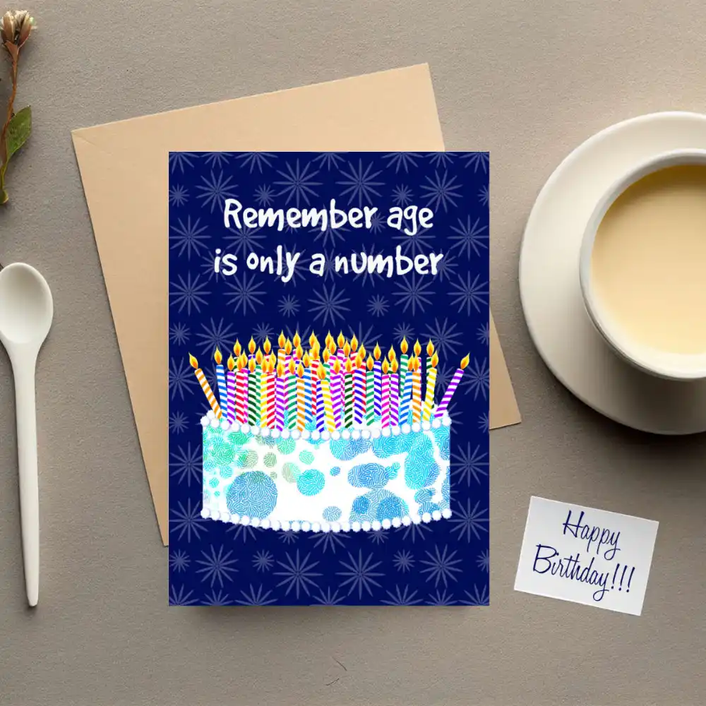 Printable Geometric Cake Birthday Card