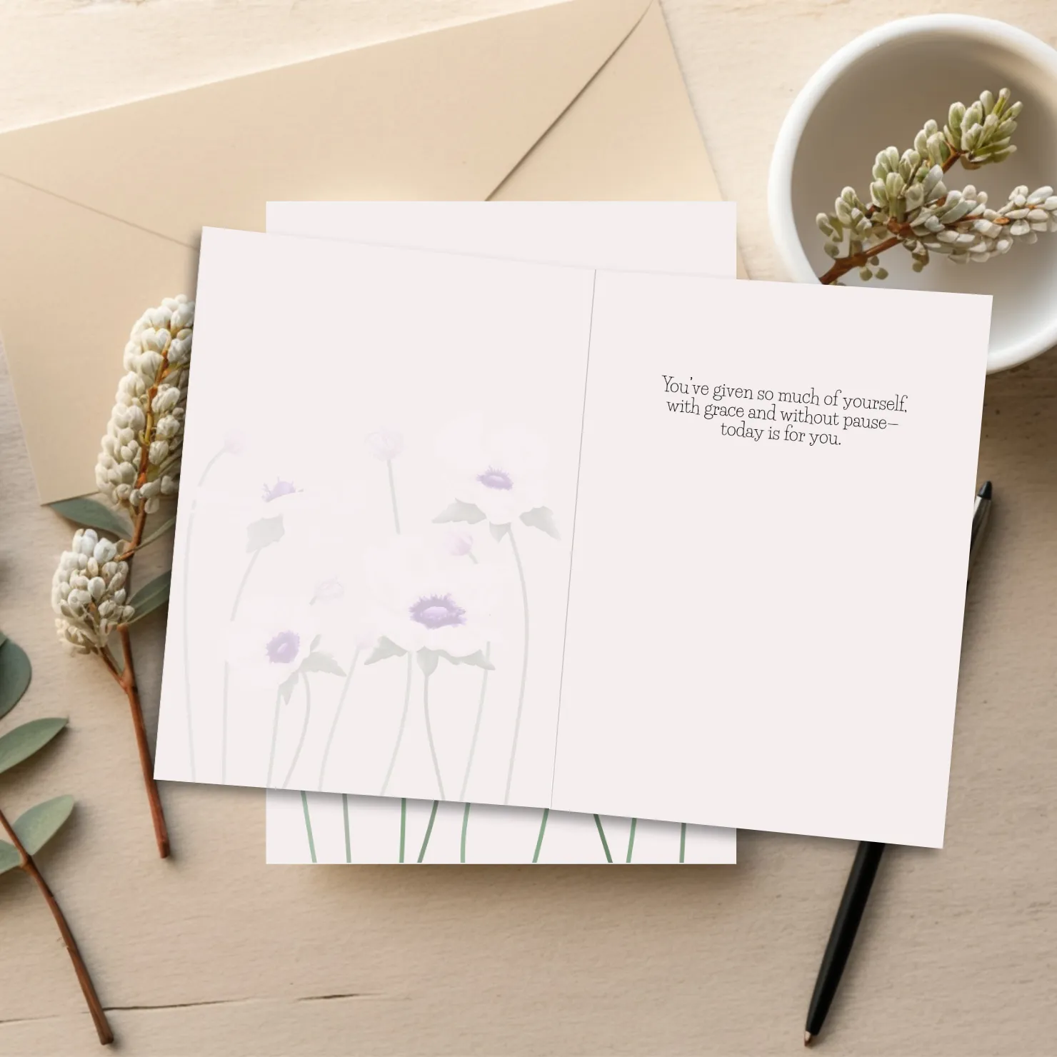 Serene Anemone — Mother’s Day Card