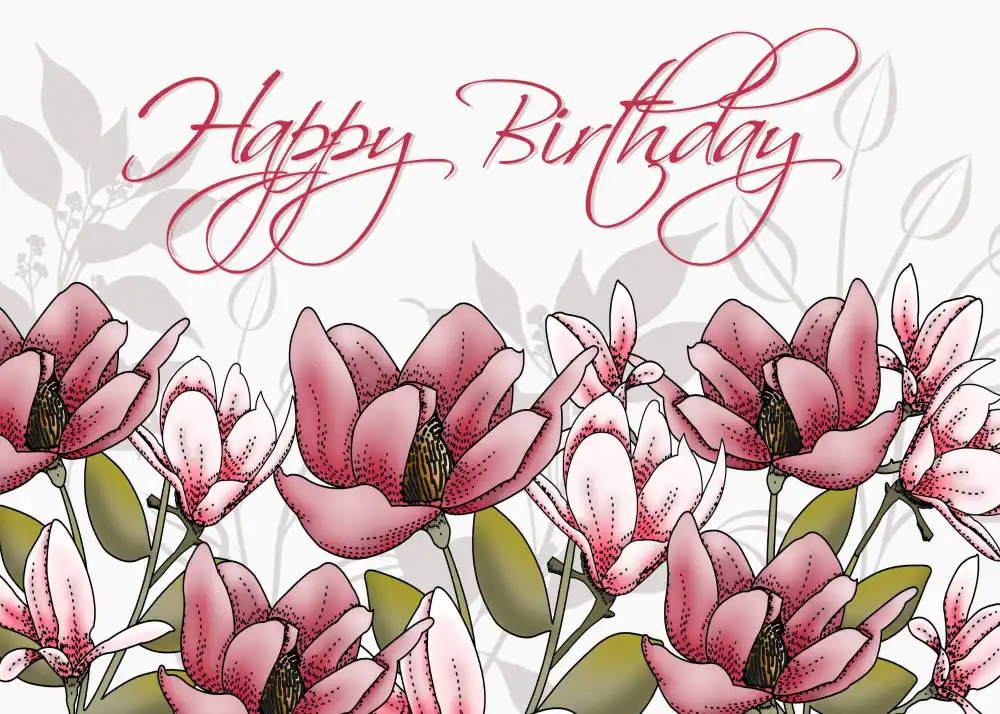 Printable Whispering Magnolia Card