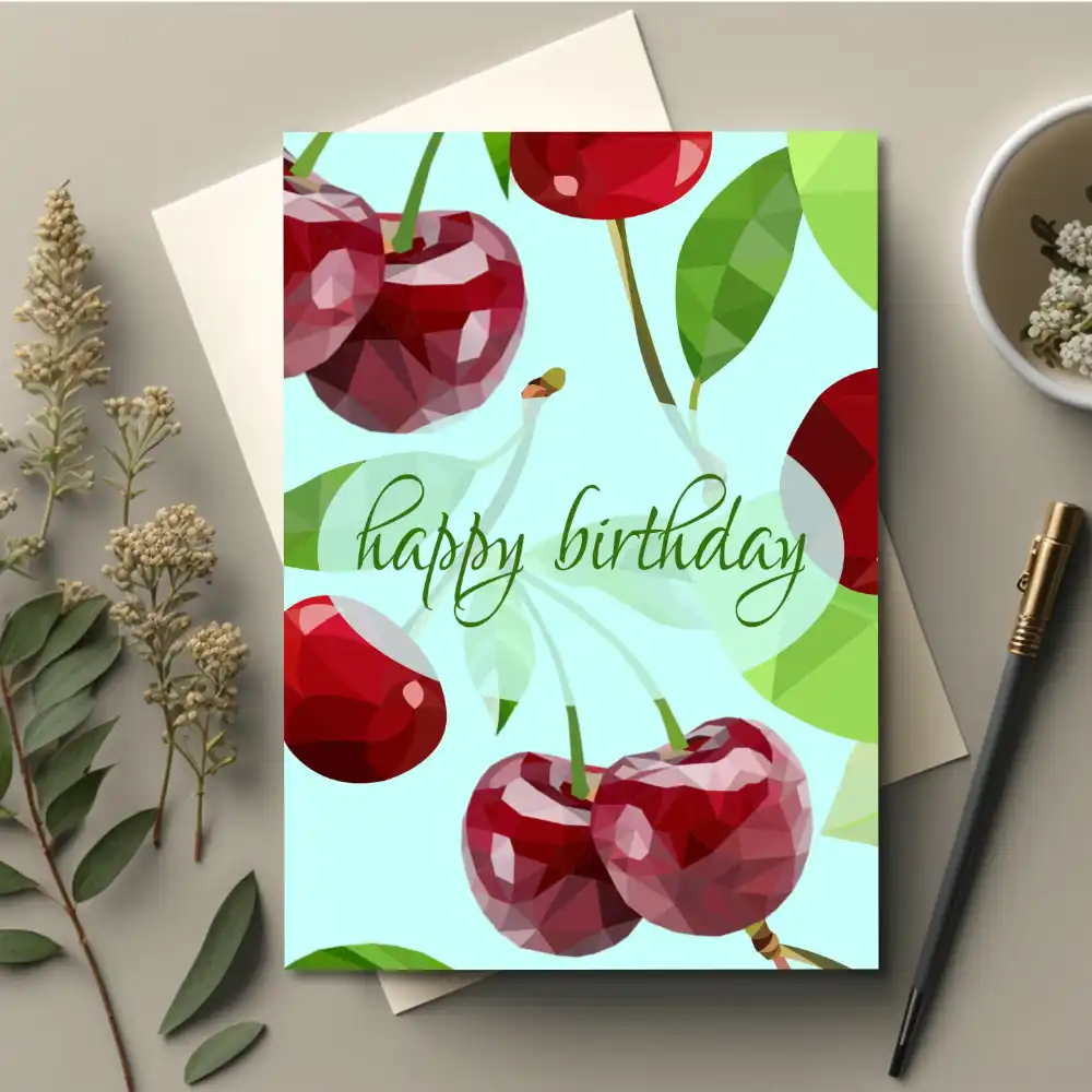 Printable Marian Cherry Birthday Card