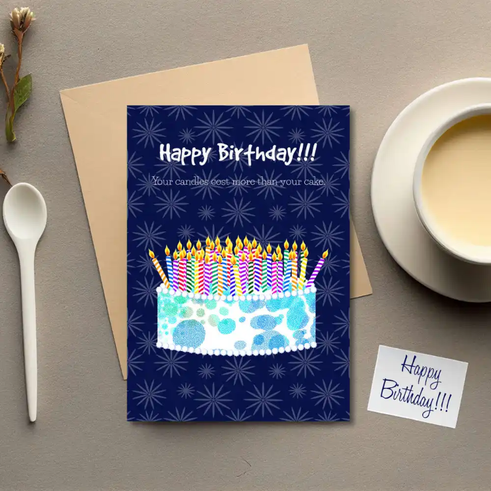 Printable Cake with Candles Birthday Card
