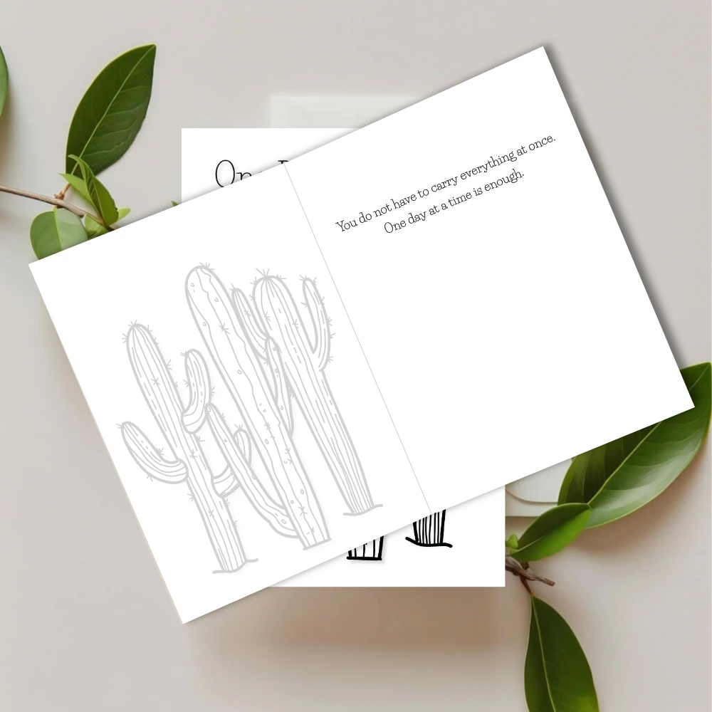 One Day At A Time — Desert Ink Encouragement Card