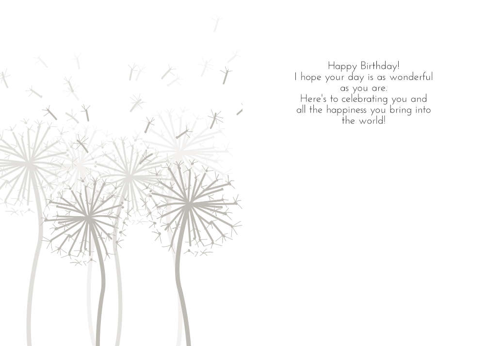 Printable Dandelion Wishes Birthday Card