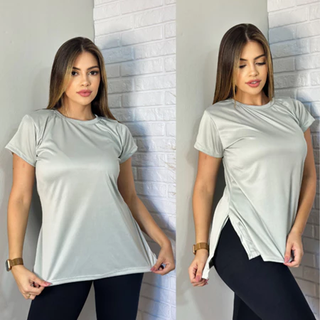 Kit com 2 Blusas Femininas Dry Fit – Treino, Caminhada e Musculação