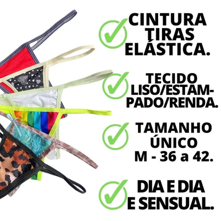 Kit com 10 Tanguinhas Fio Dental – Sensualidade em cada detalhe