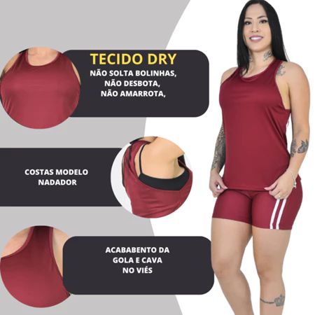 Kit com 3 Regatas Femininas Dry Fit Premium – Fitness para Treino e Academia