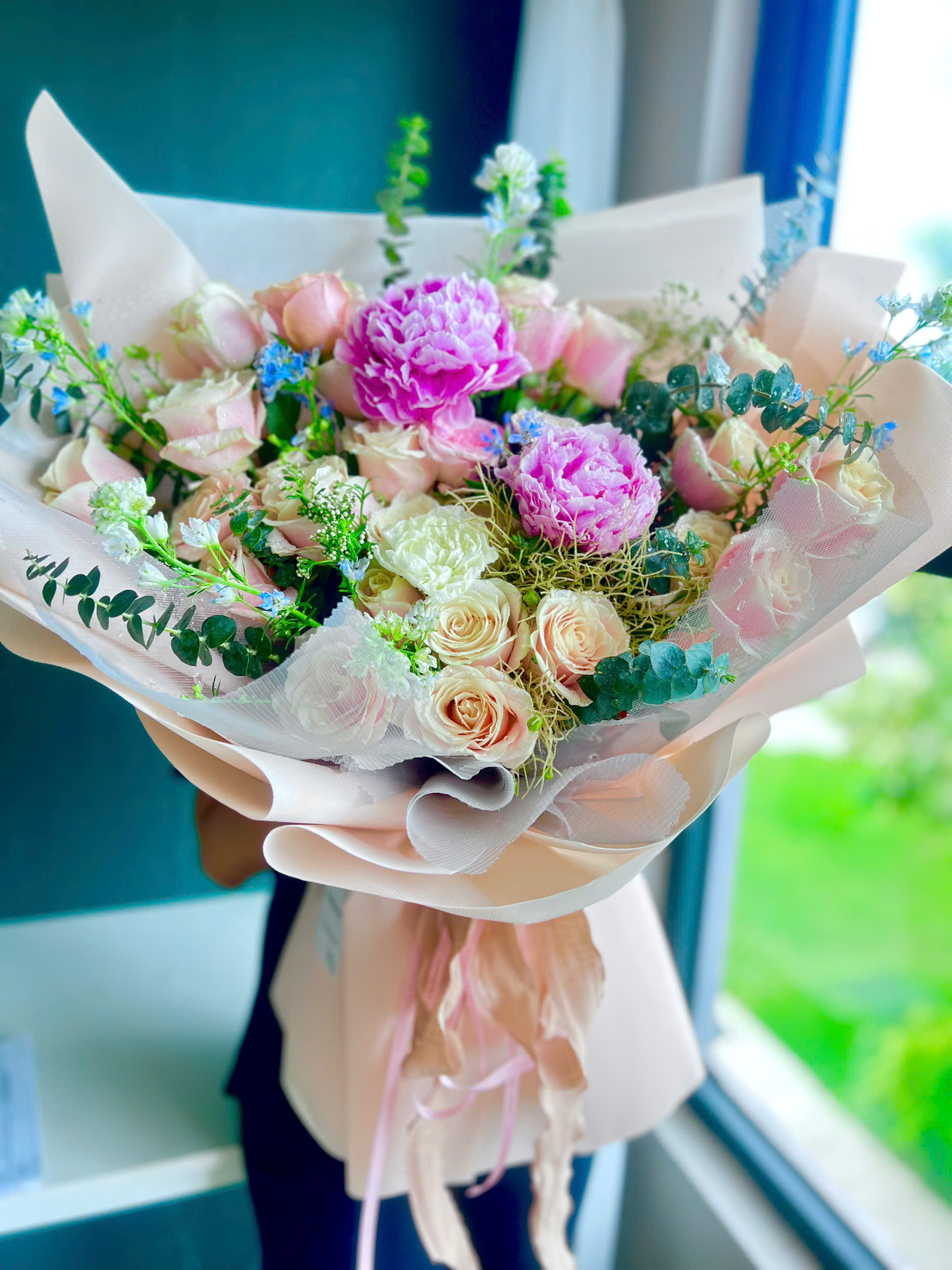 Bó hoa Mẫu đơn Sarah cao cấp