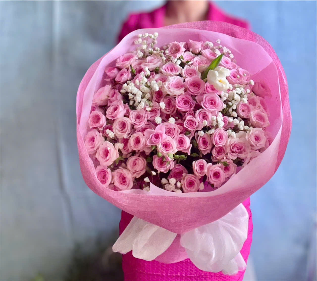 Bó hoa hồng Chùm nhập 