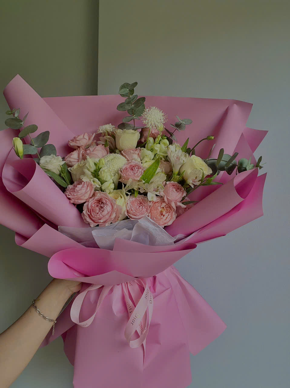 Bó hoa hồng pastel