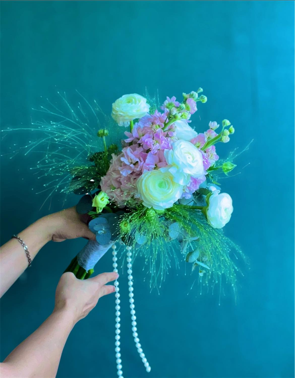 Bó hoa cưới mao lương mix