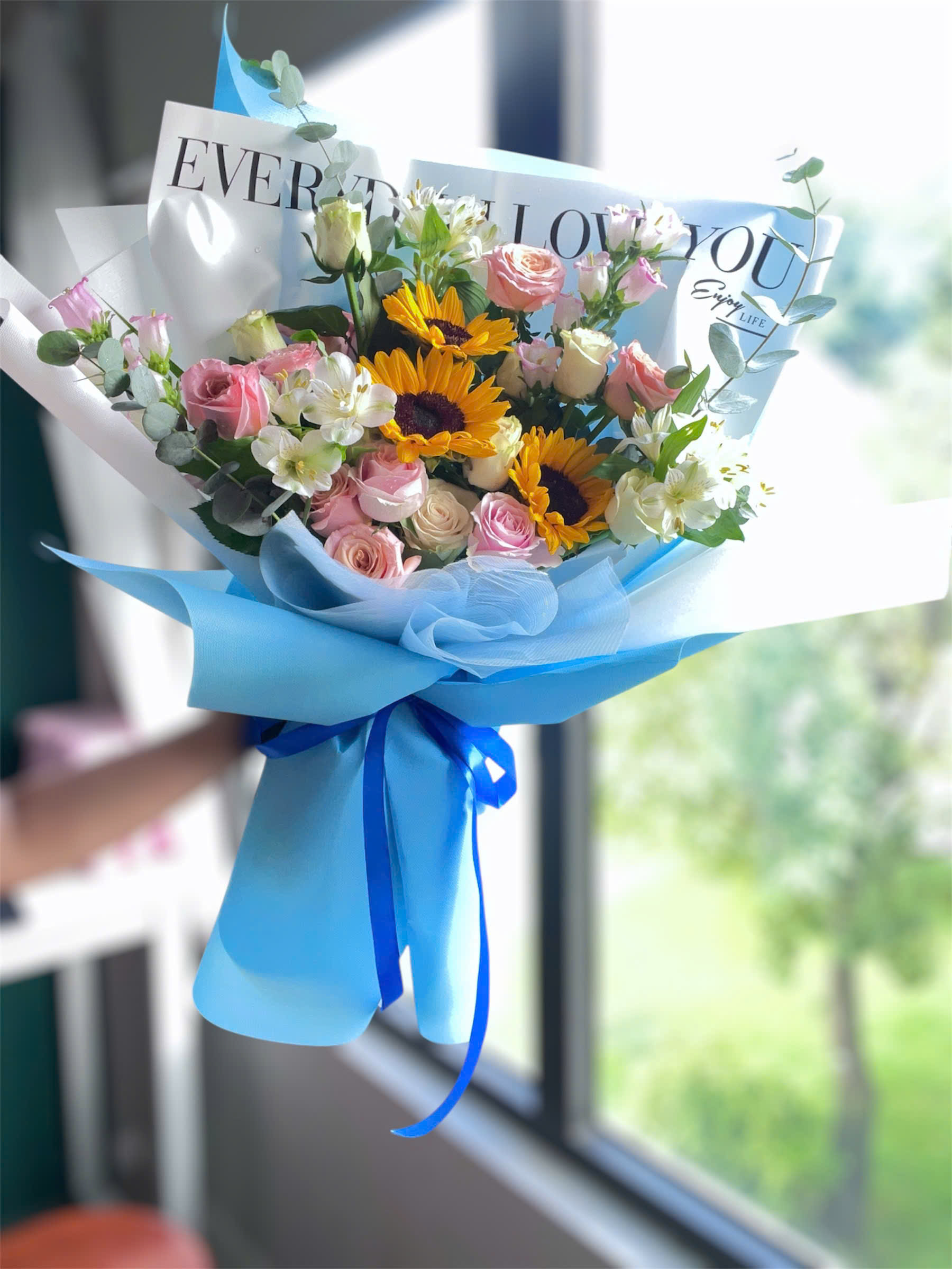 Bó hoa hướng dương mix