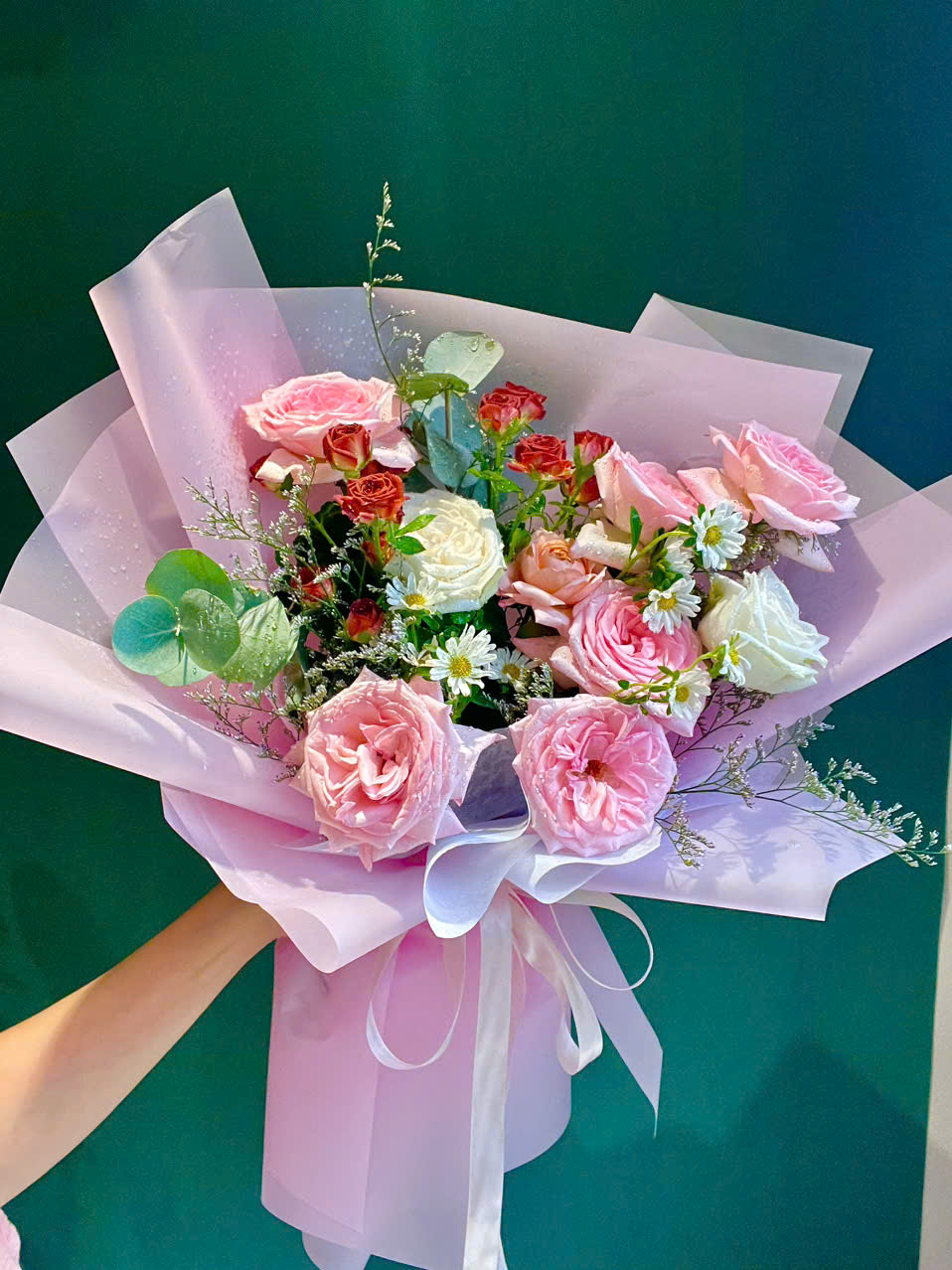 Bó hoa hồng mix