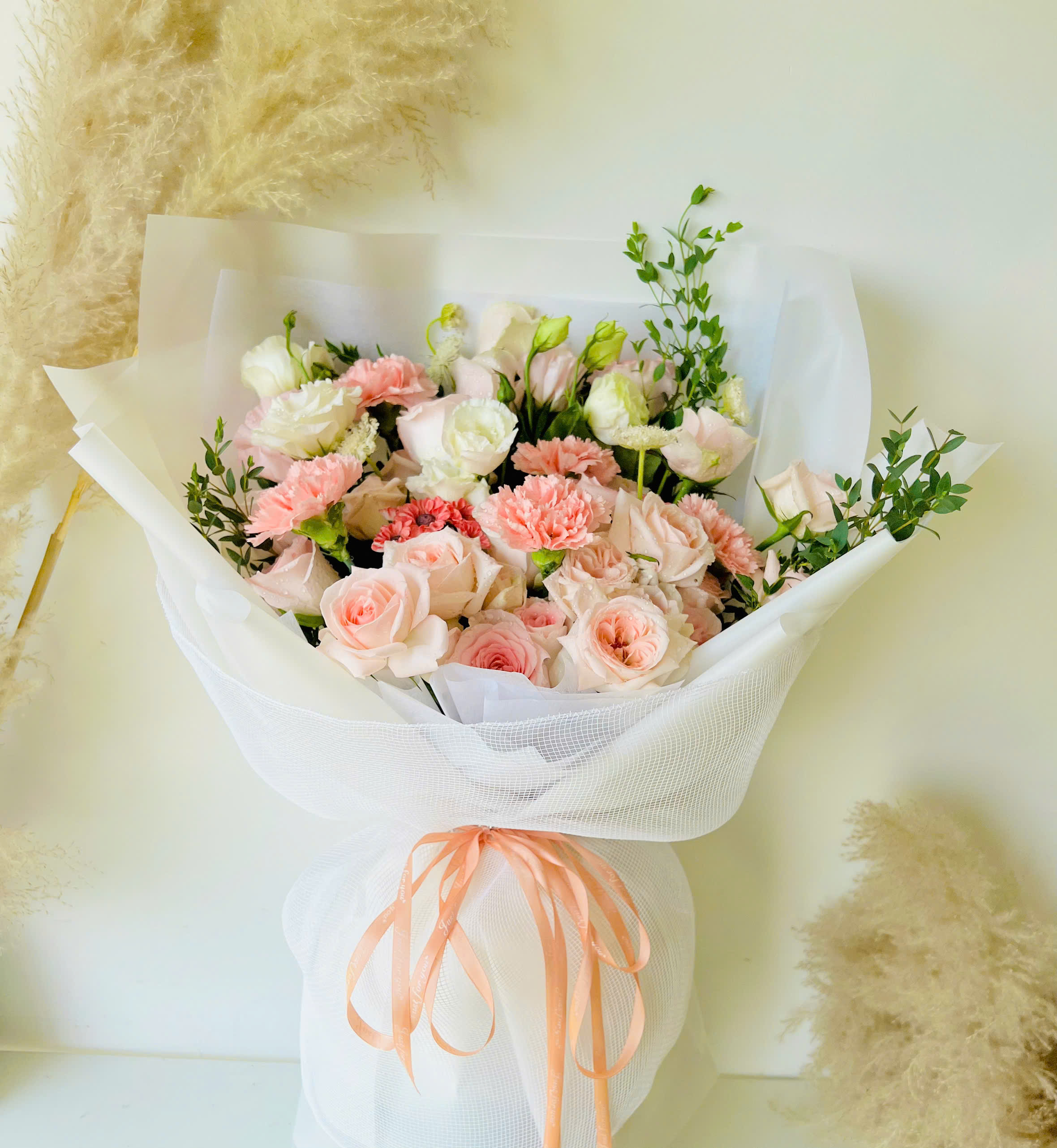 Bó hoa hồng pastel