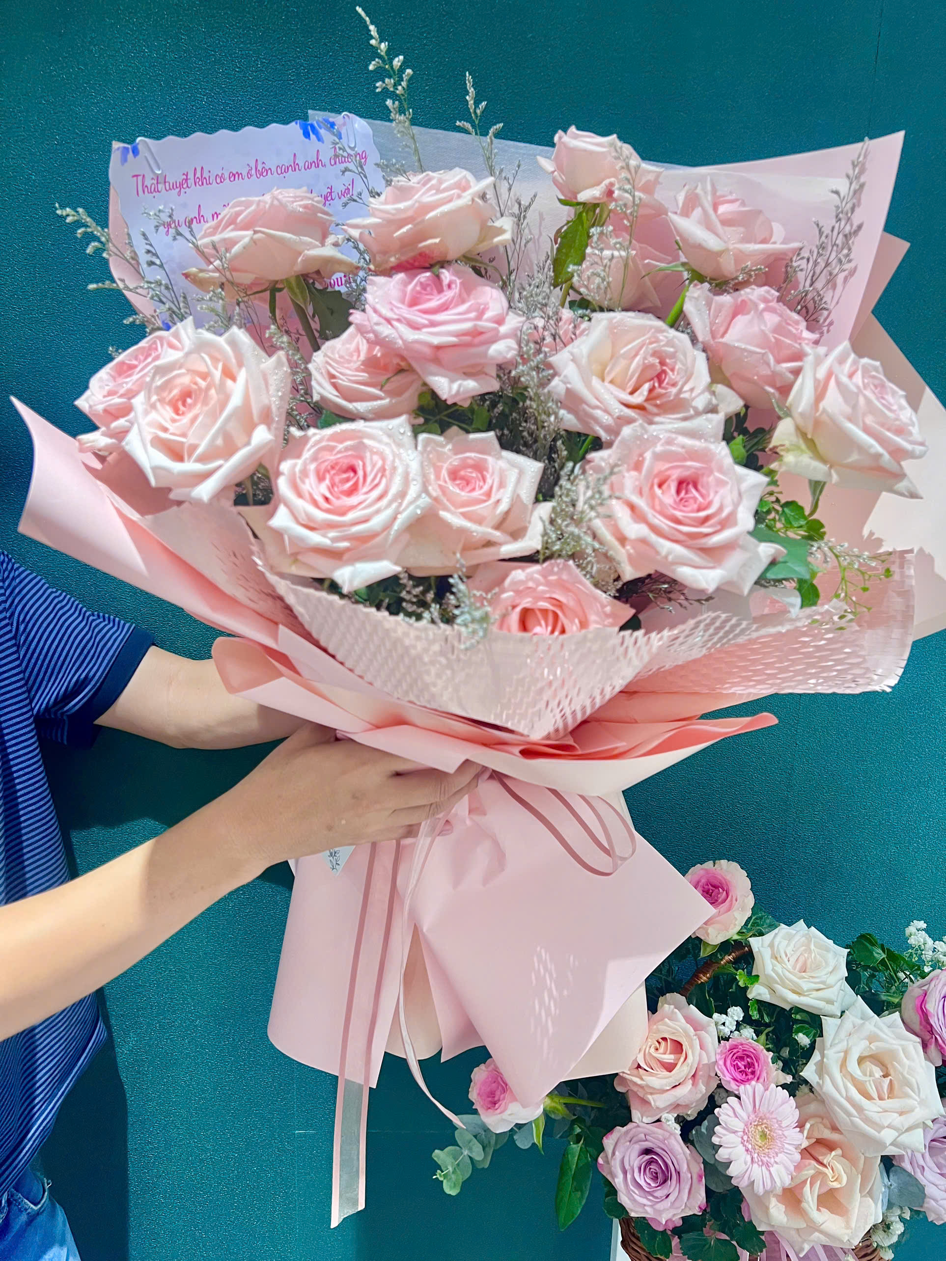 Bó hoa hồng pastel Ohara