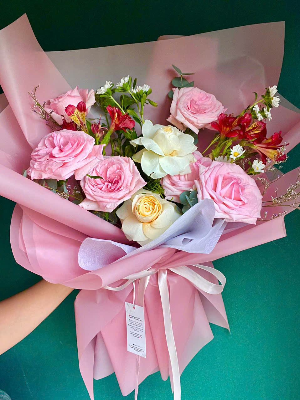 Bó hoa hồng pastel size nhỏ
