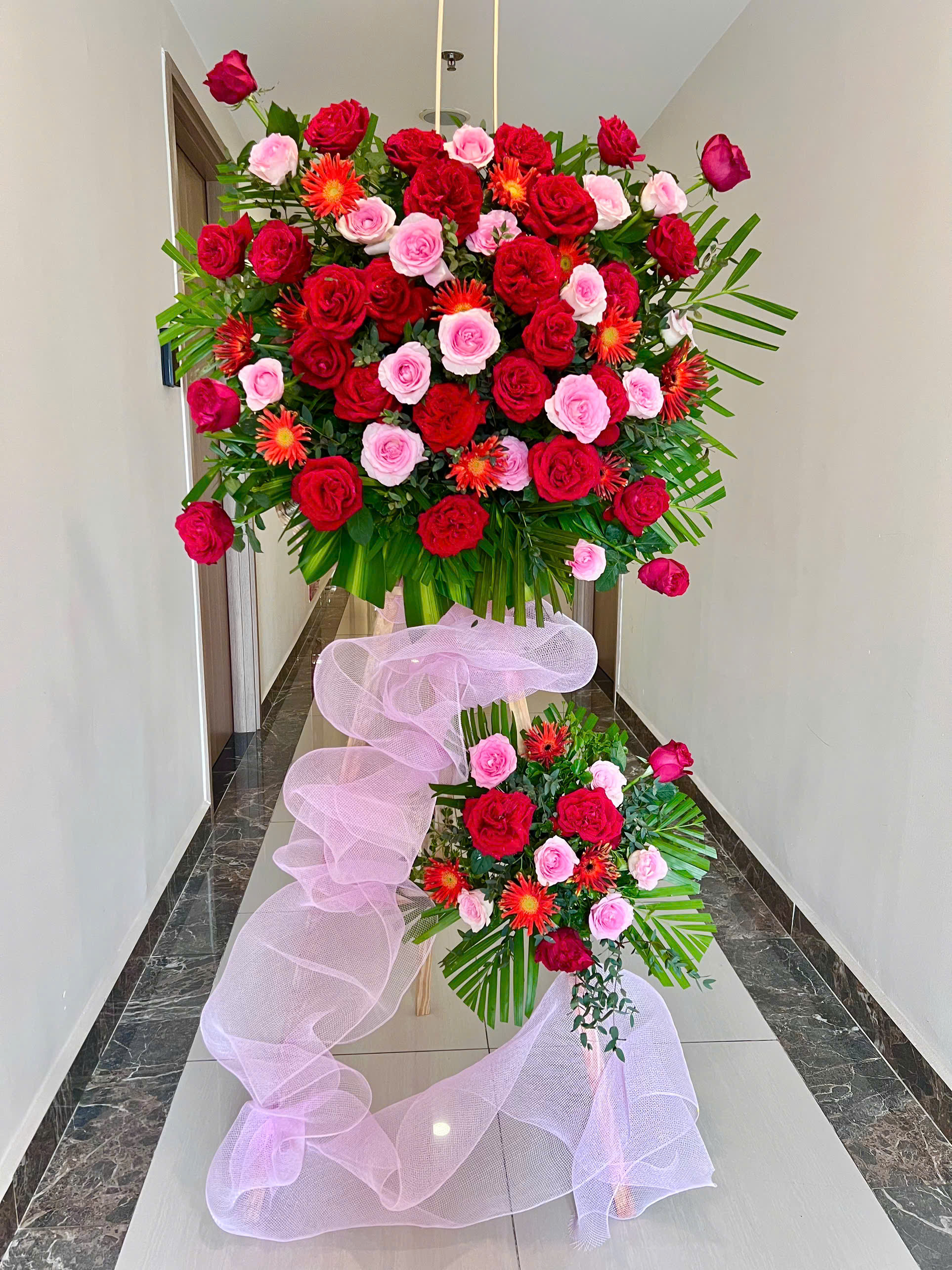Kệ hoa chúc mừng khai trương 2 tầng