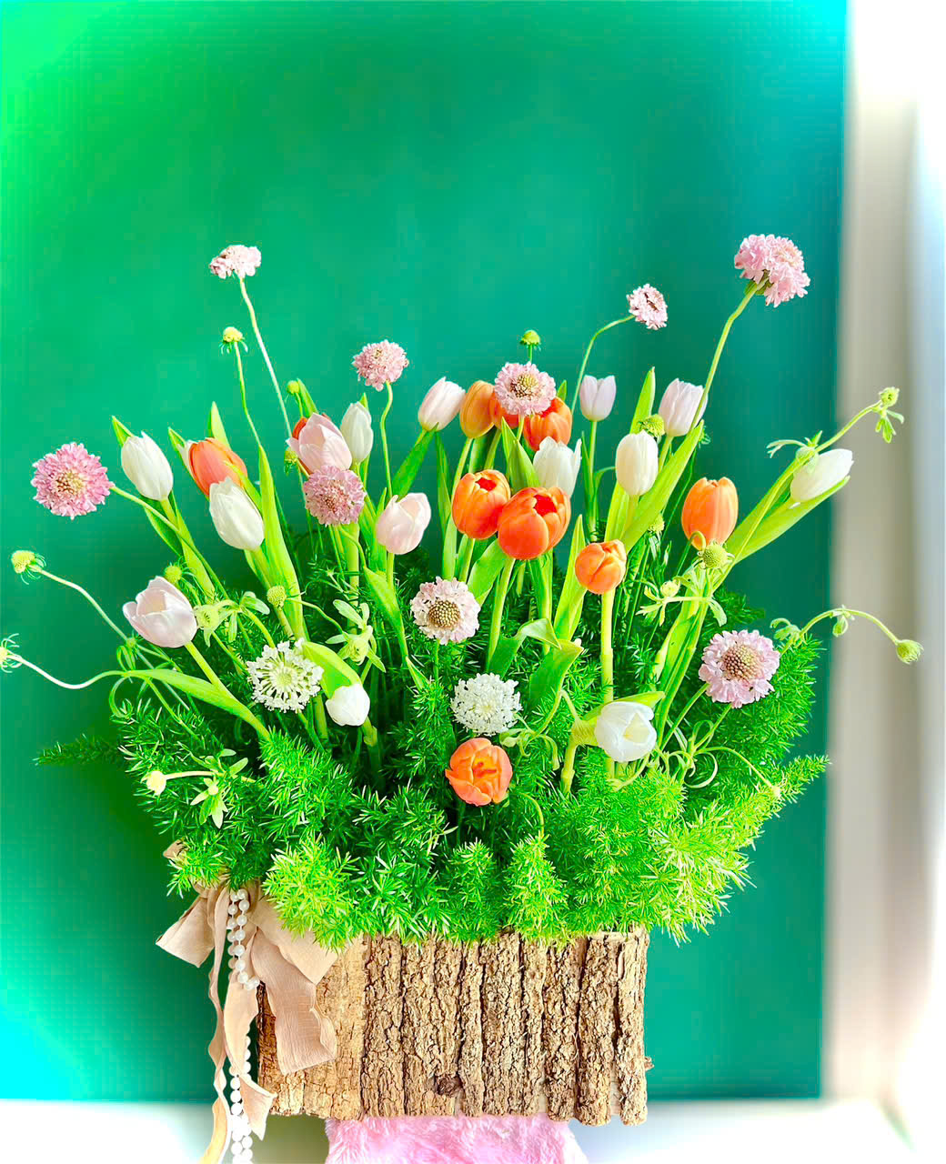 Lẵng hoa Tulip