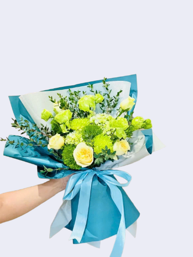 Bó hoa Cẩm tú cầu xanh lá tặng nam