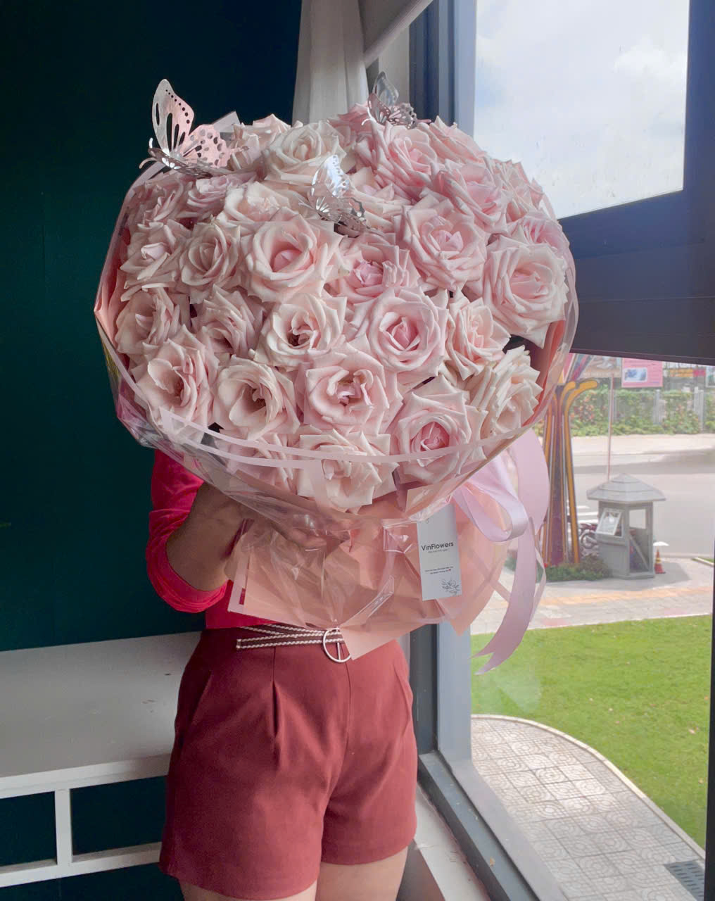 Hoa hồng tròn pastel lớn 50 bông