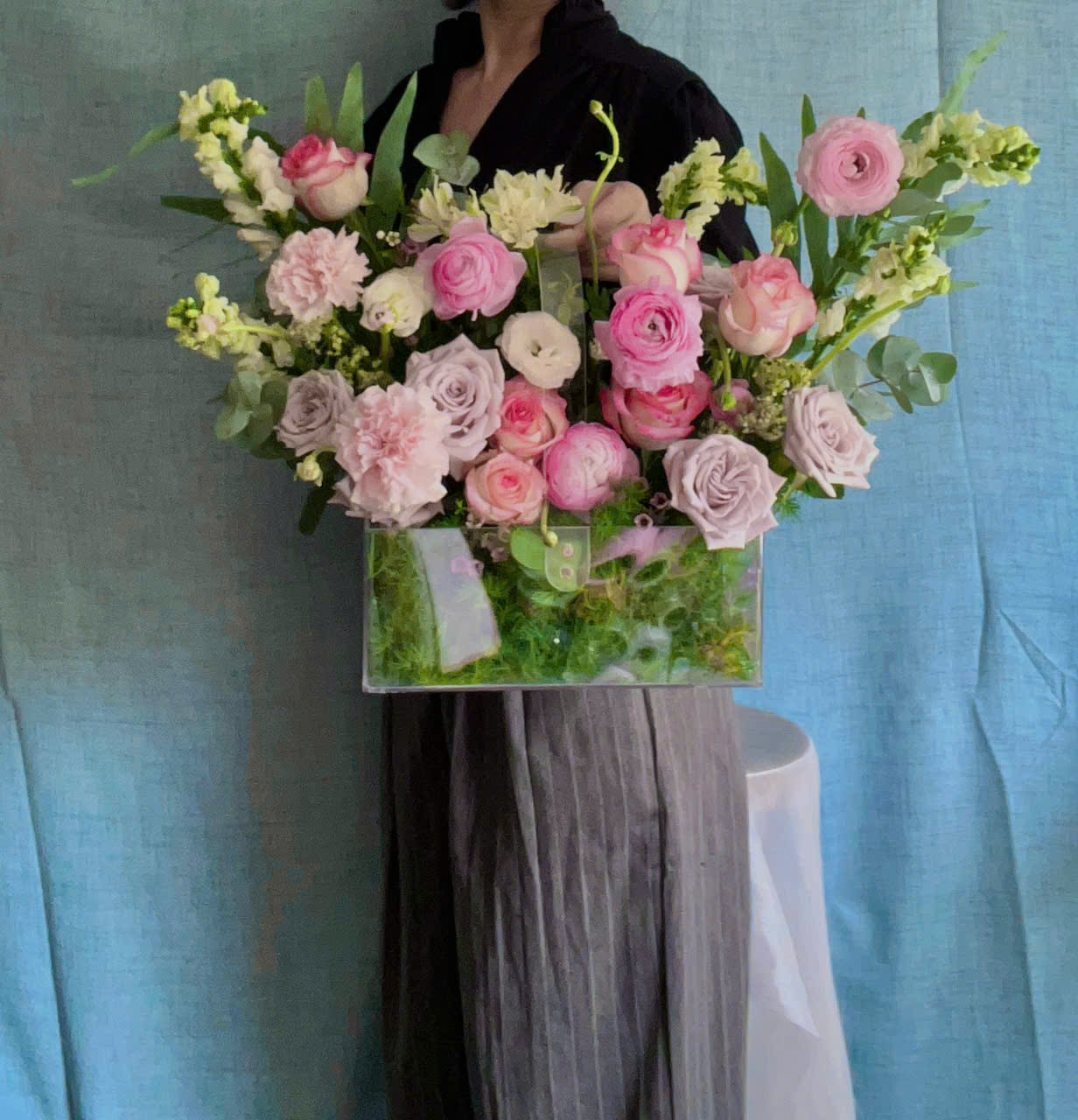 Hộp hoa tươi mica cao cấp