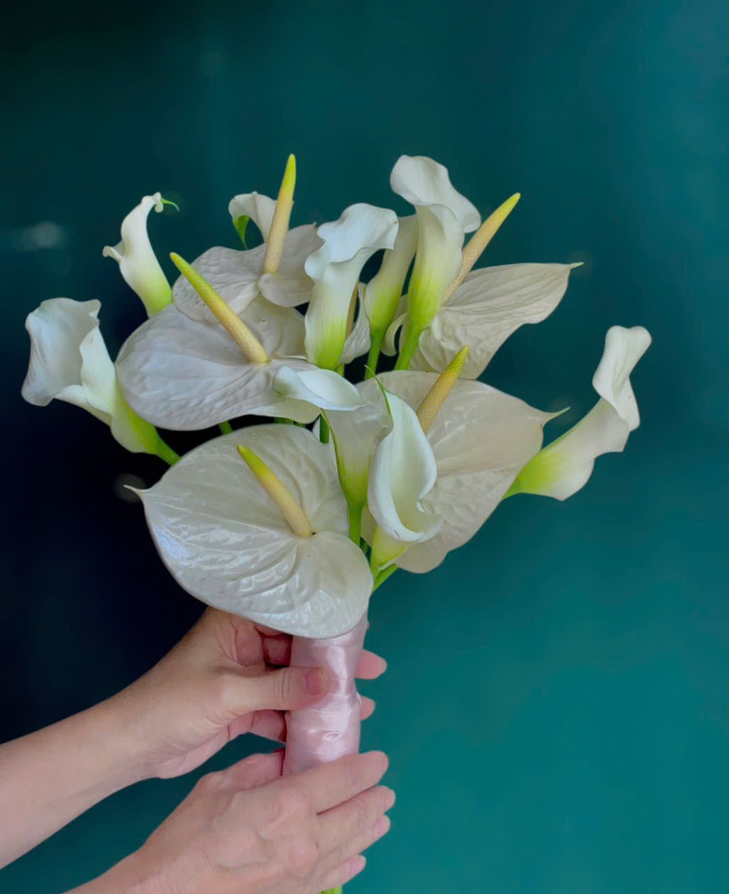 Bó hoa cưới Calalily trắng