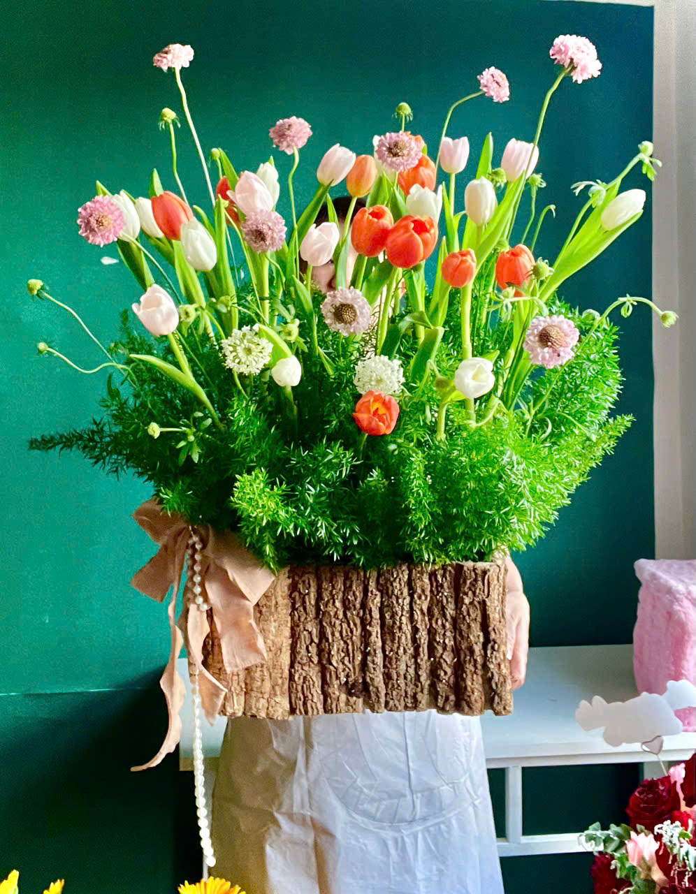 Lẵng hoa Tulip 