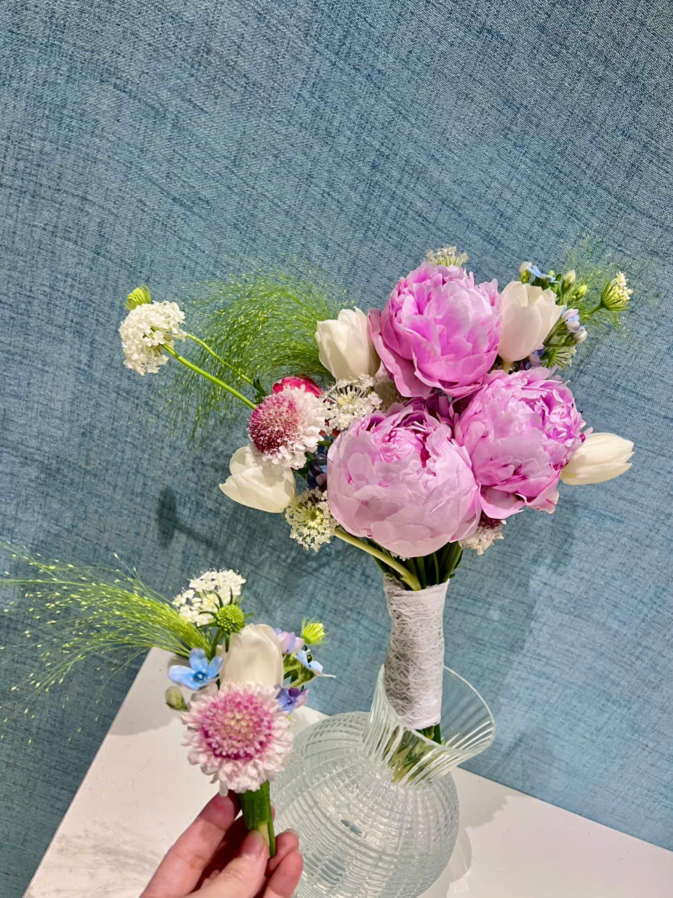 Bó hoa cô dâu mẫu đơn Peony Sarah