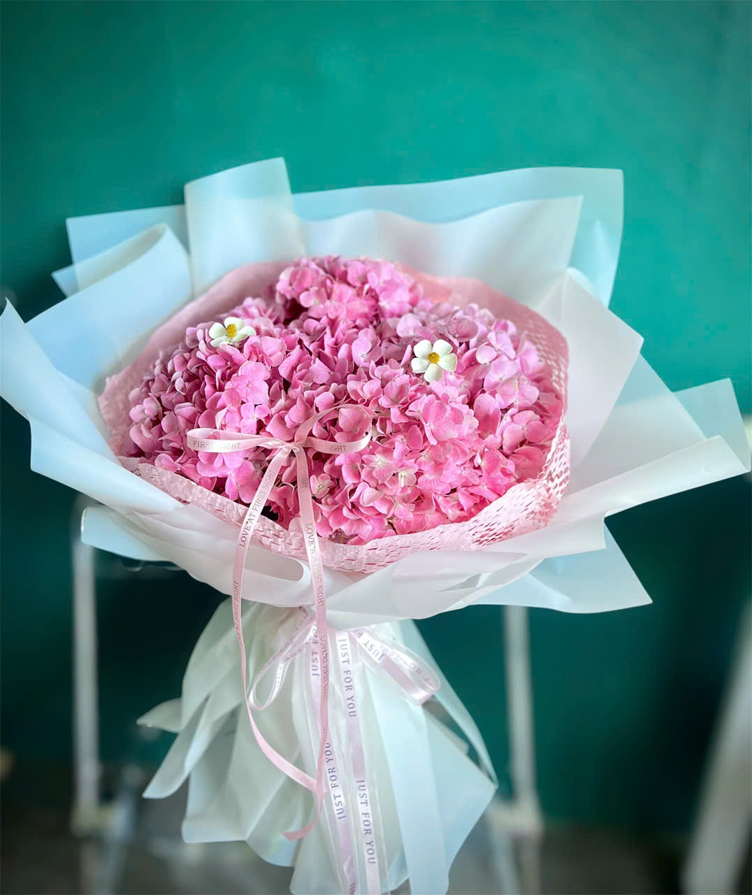 Bó hoa cẩm tú cầu hồng