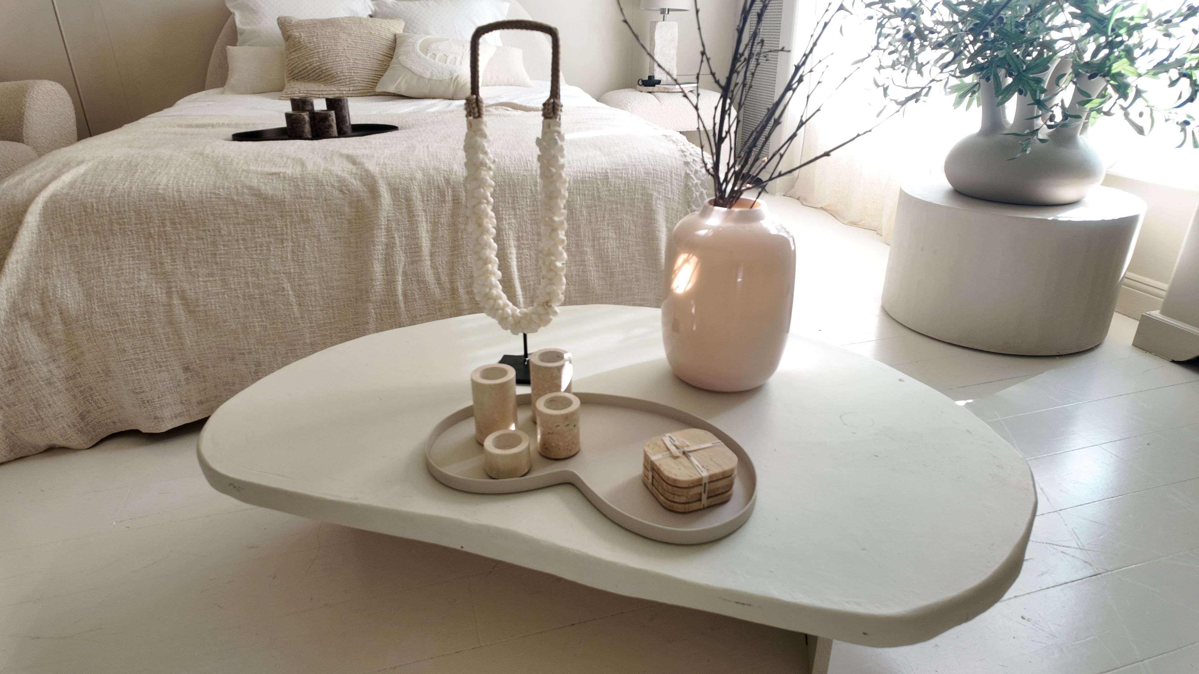 Travertijn Waxinelichthouder - Natuurlijke Elegantie - Klein