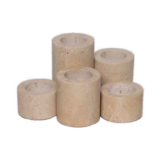 Travertijn Waxinelichthouder - Natuurlijke Elegantie - Klein