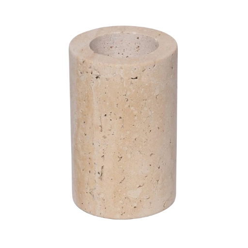 Travertijn Waxinelichthouder - Natuurlijke Elegantie - Groot