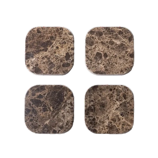 Organische Marmer Onderzetters Set - Bruine Natuursteen Collectie