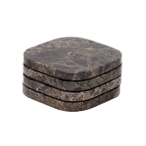 Organische Marmer Onderzetters Set - Bruine Natuursteen Collectie