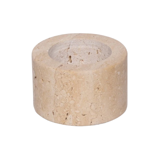 Travertijn Waxinelichthouder - Natuurlijke Elegantie - Klein