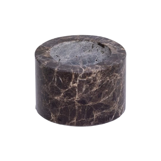 Marmer Waxinelichthouder - Bruine Natuursteen - Klein