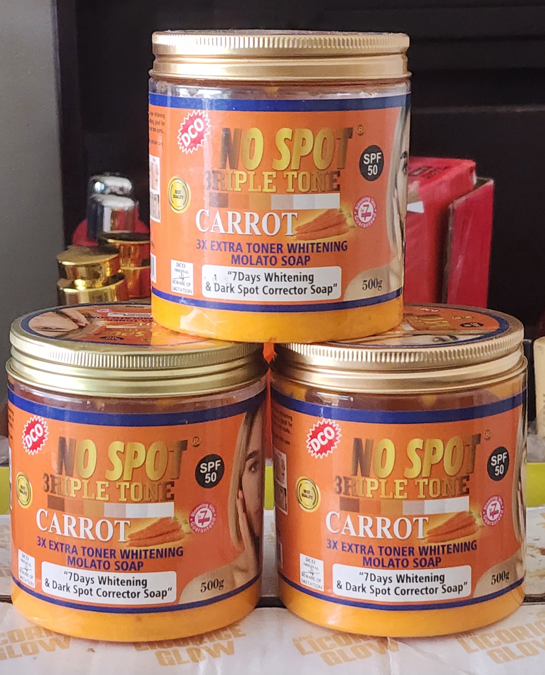 No Spot Triple Tone Carrot Molato Soap
