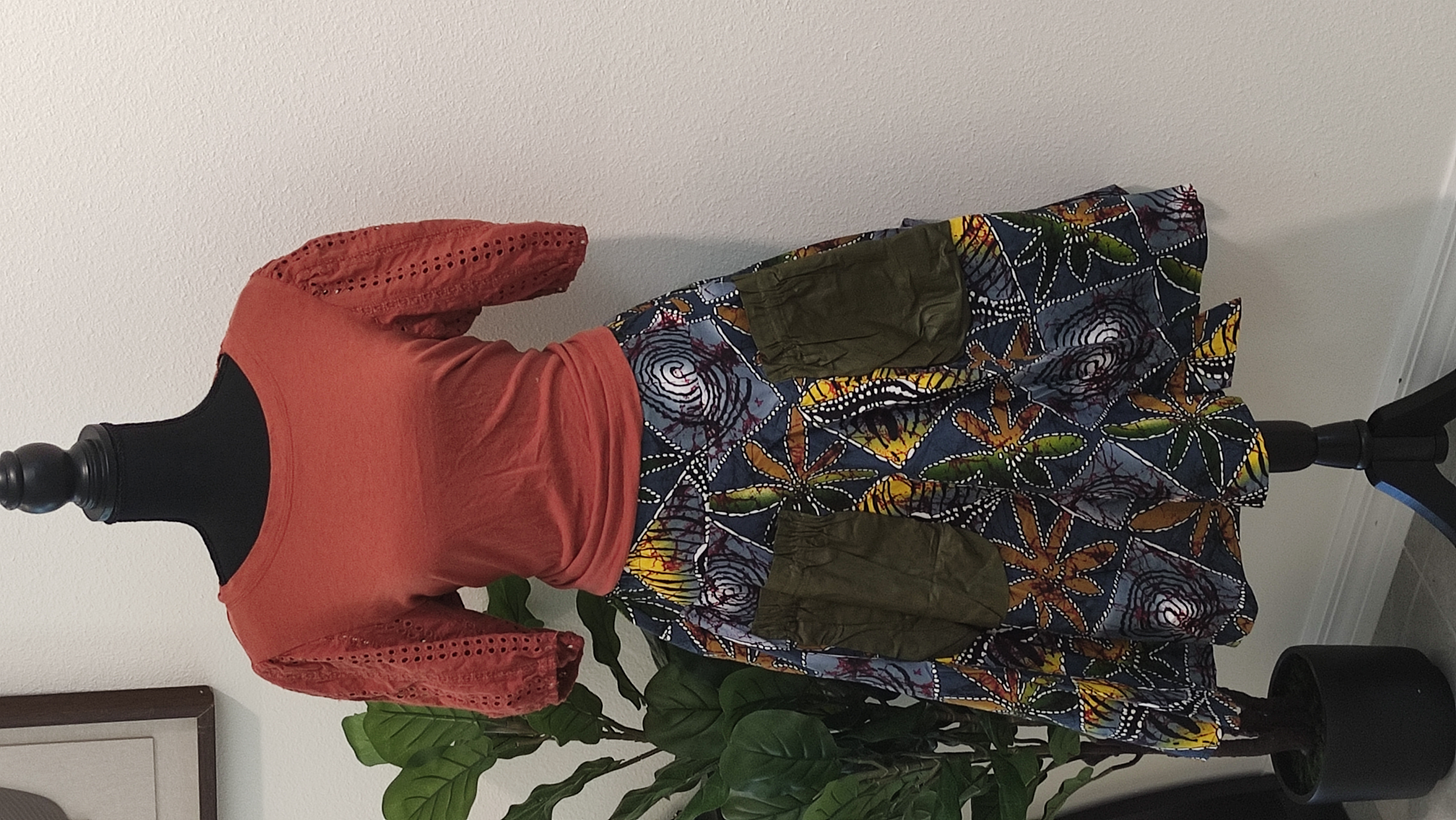 African Print Skirt with Pockets