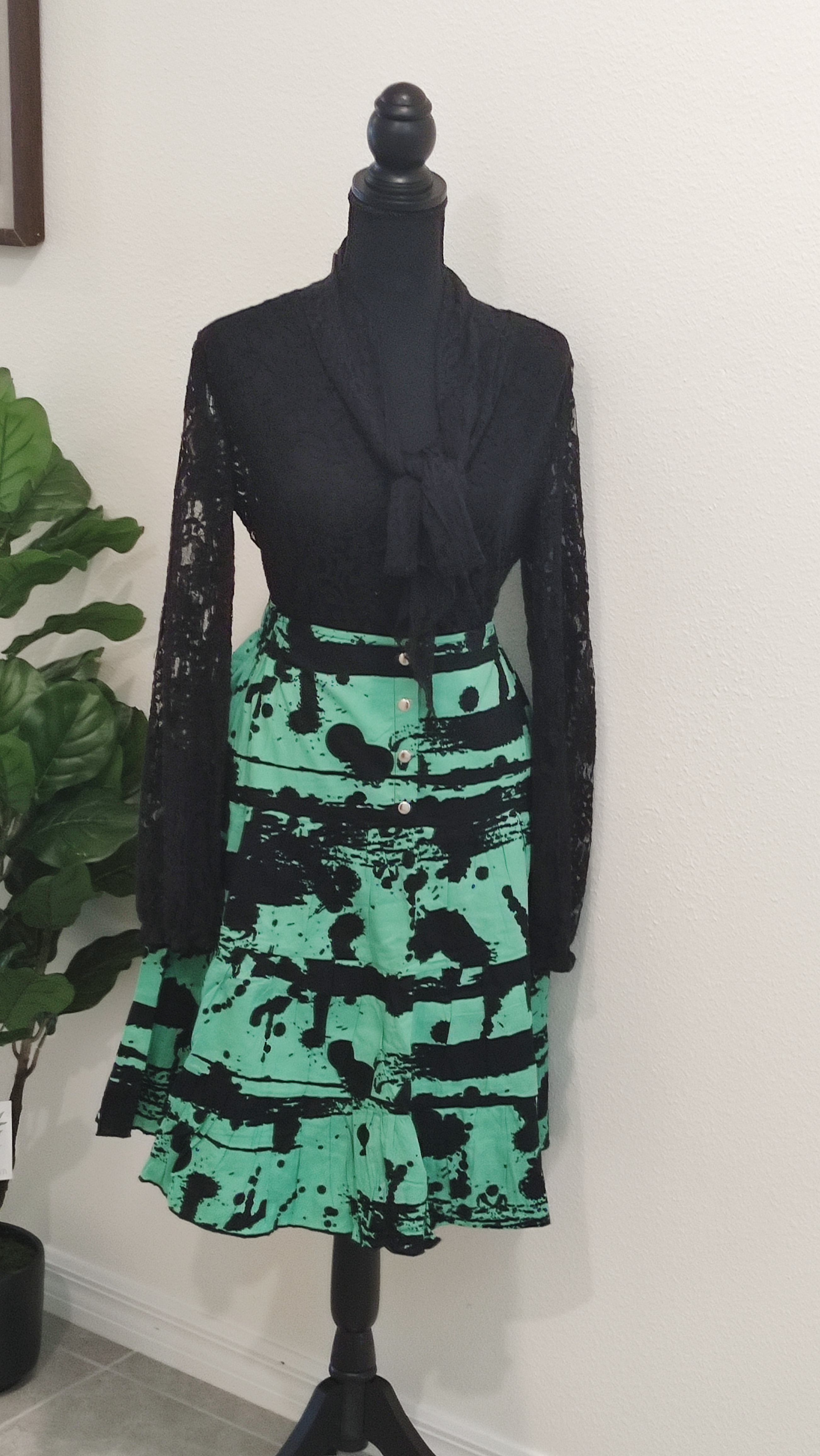 Pink Flair Dress with Floral Pattern