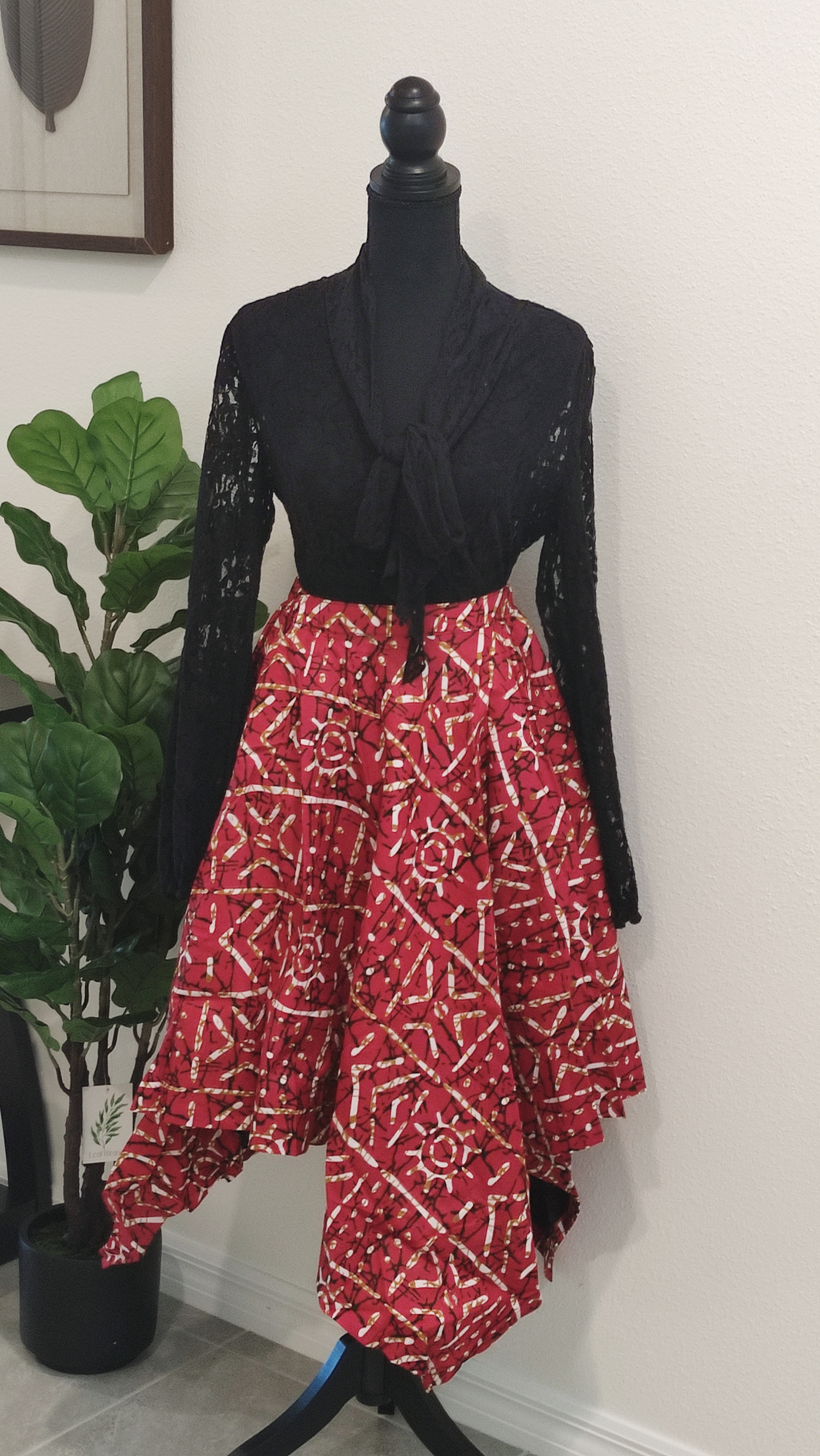 Bohemian Style Dress with Lace Top