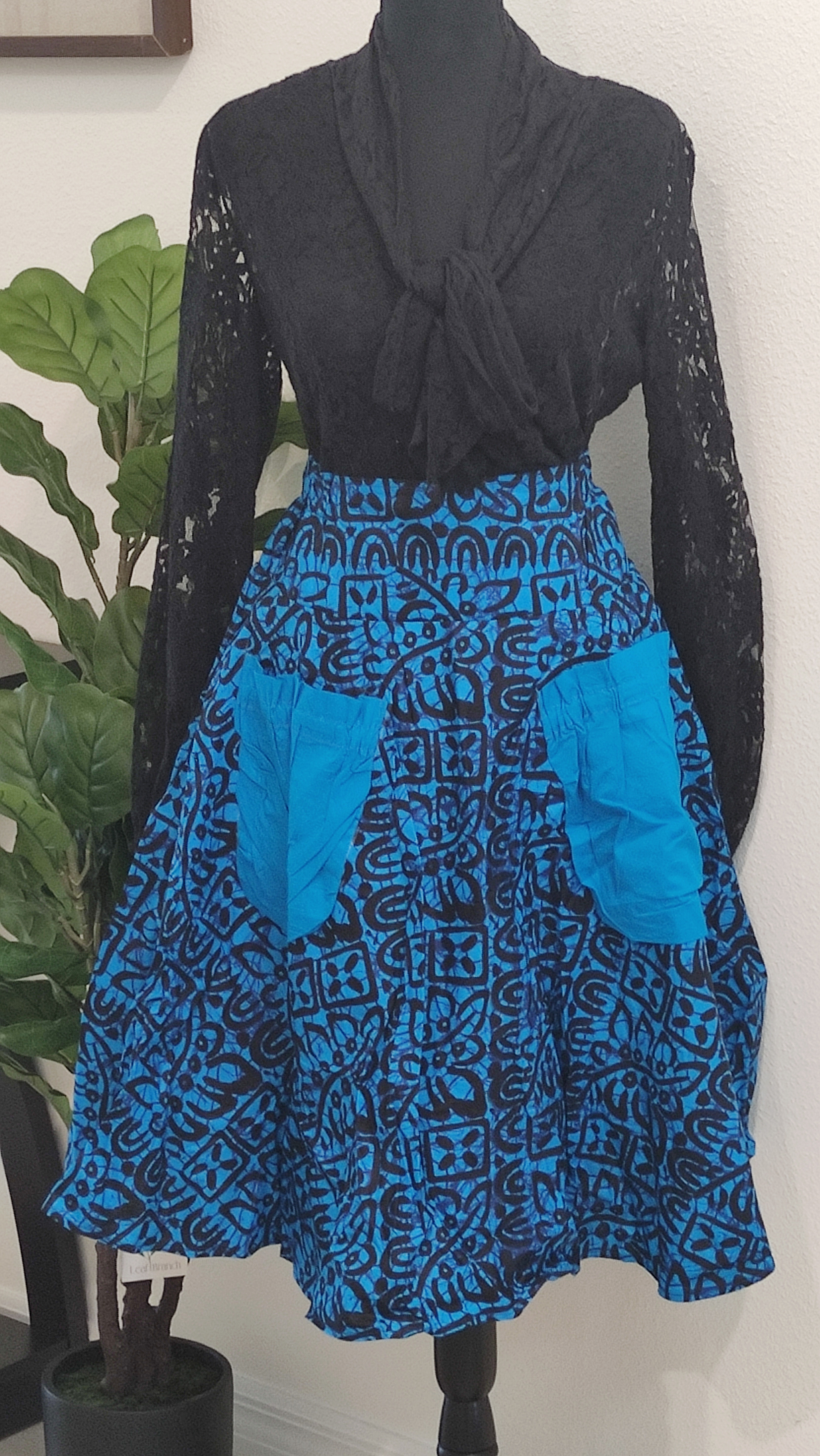 African Print Skirt with Pockets