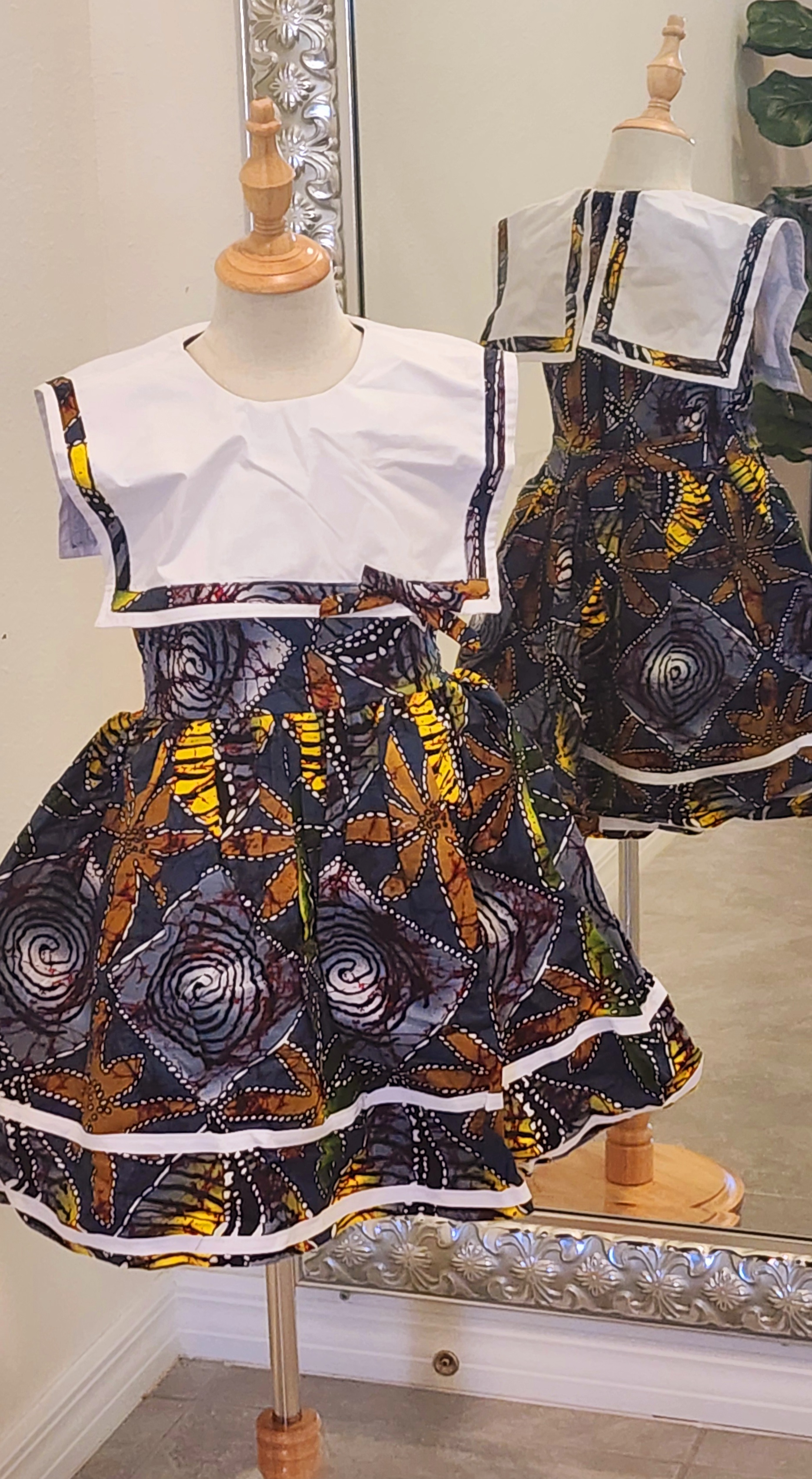 African Print Cape Dress - BOWALE