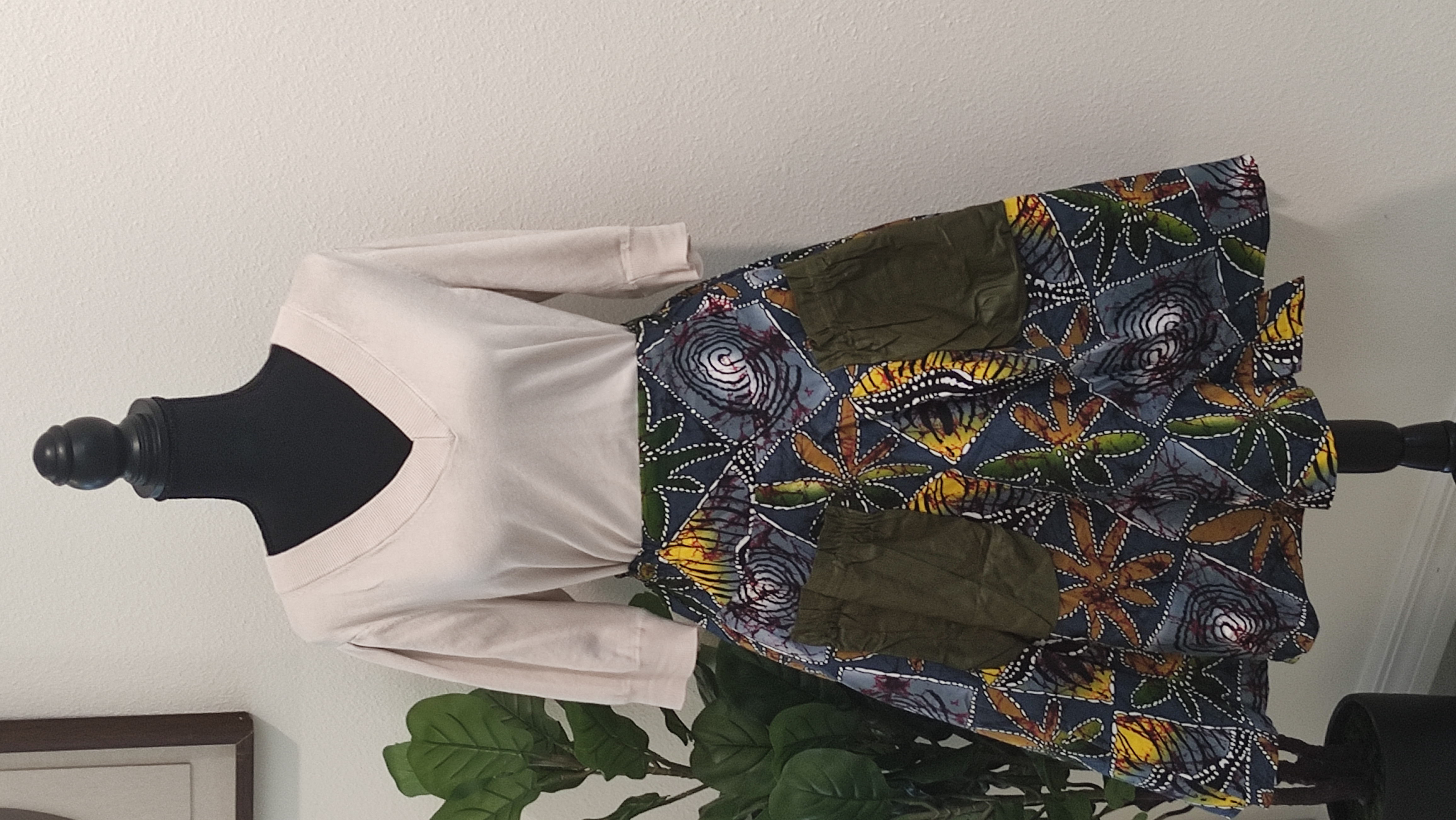 African Print Skirt with Pockets