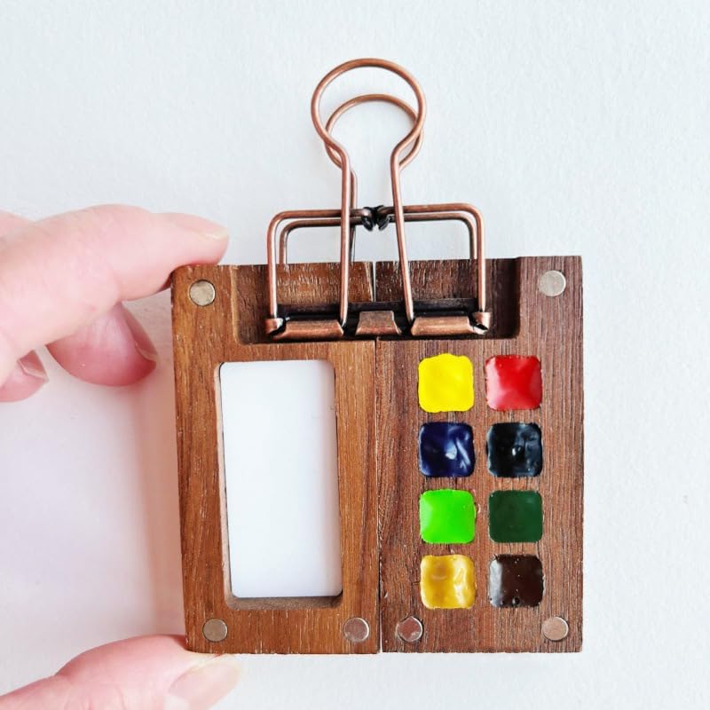 Miniature Wooden Watercolor Palette