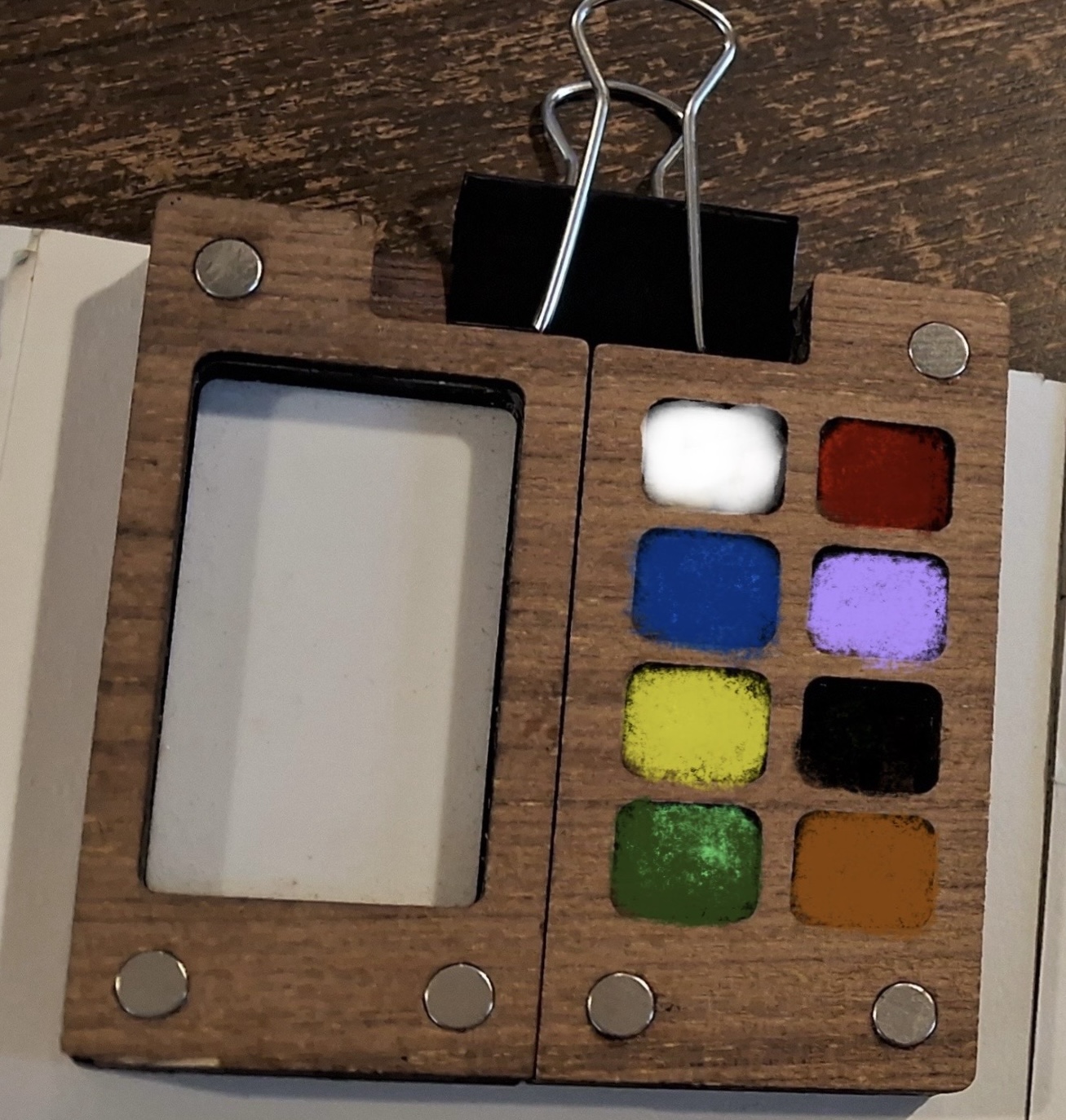 Miniature Wooden Watercolor Palette