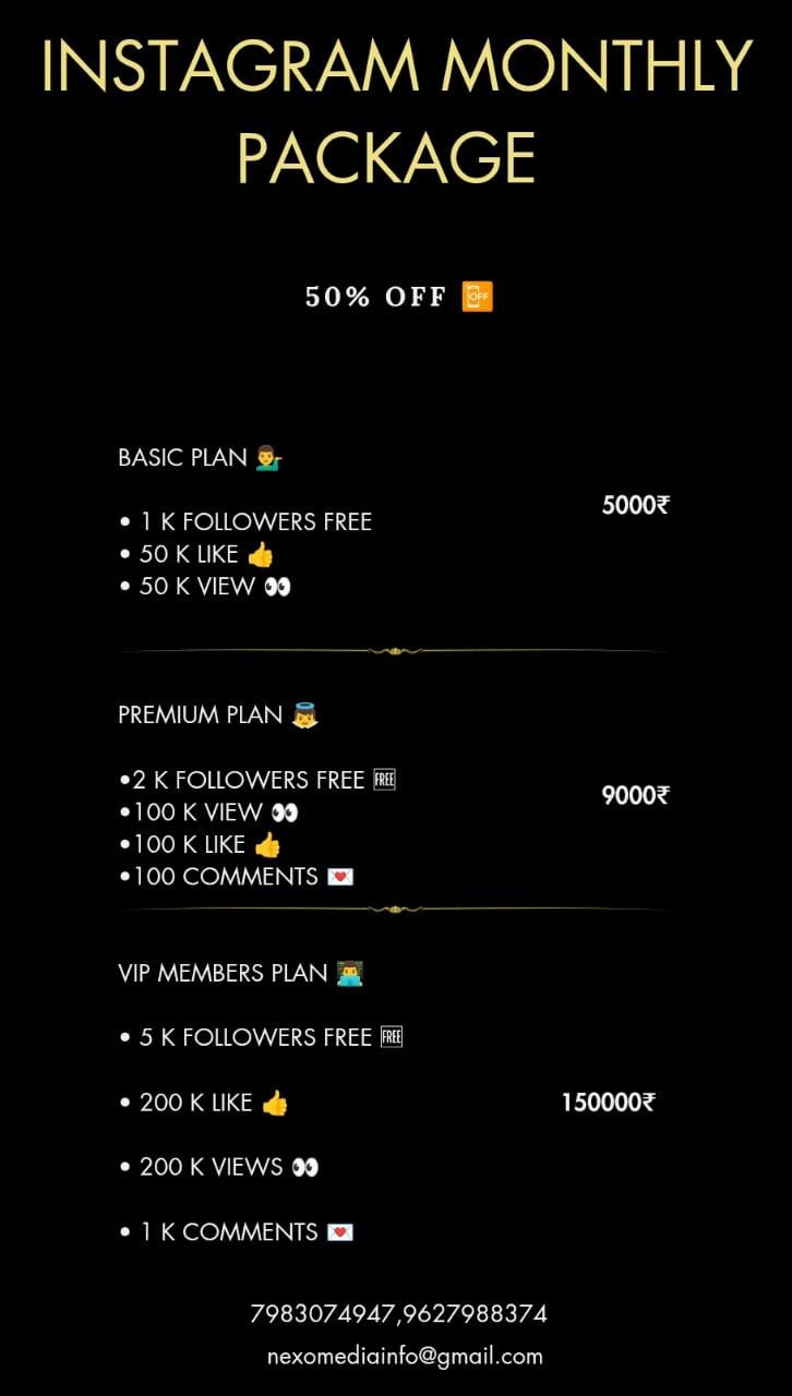 Instagram Like or view  Monthly Package 