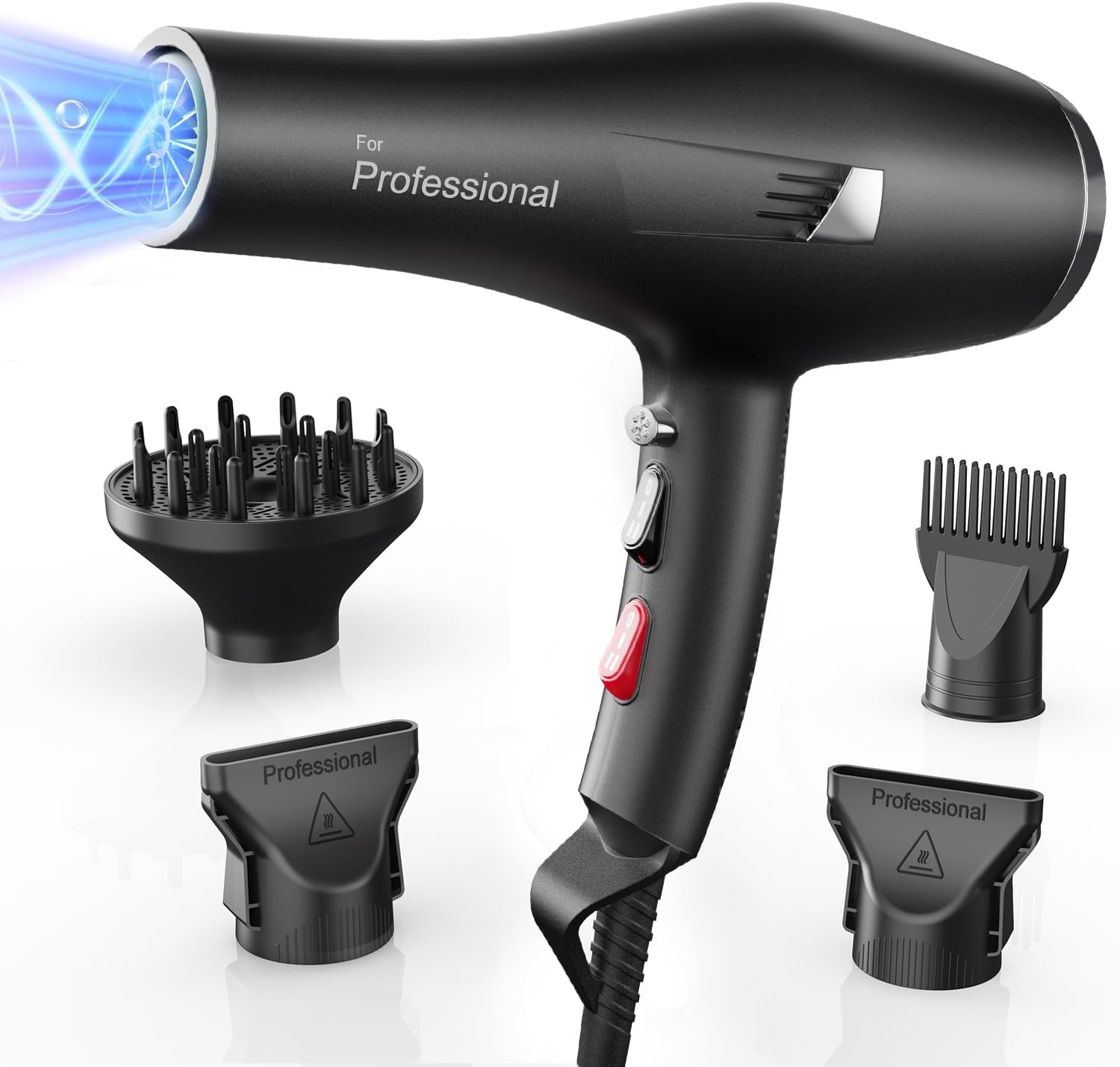 Professional Ionic Hair Dryer with Attachments