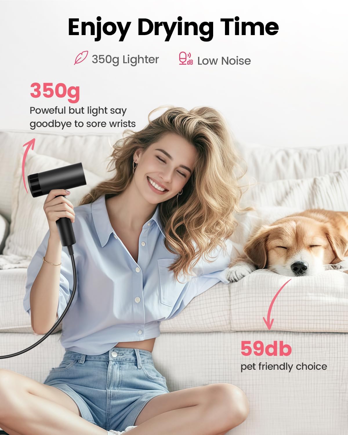 High-Speed Lightweight Hair Dryer for Home