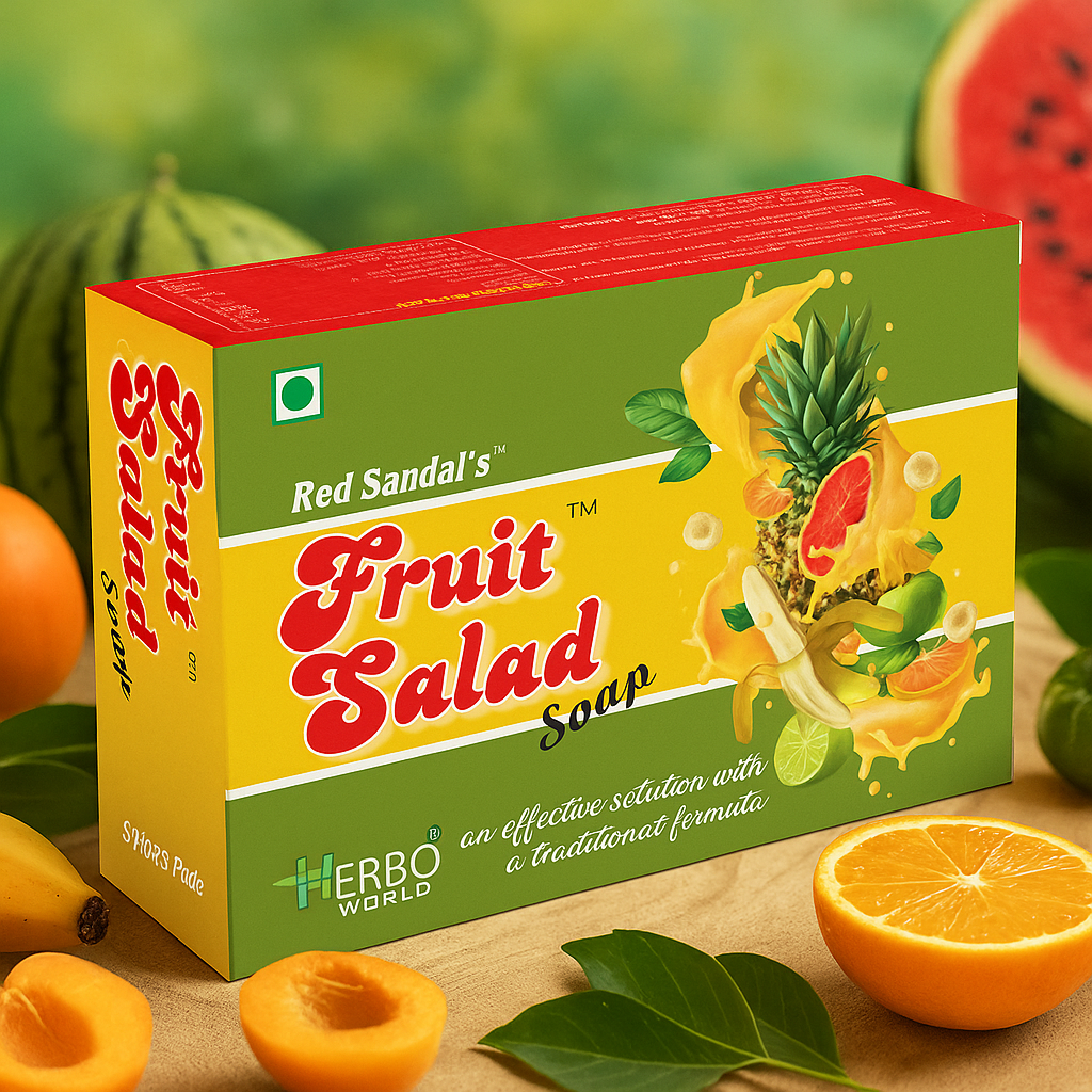 Raju's Herbal Beauty Essentials - Fruit Salad® Soap with Papaya (75g) Pack Of 5 (Buy 5 + Get 1 Free)